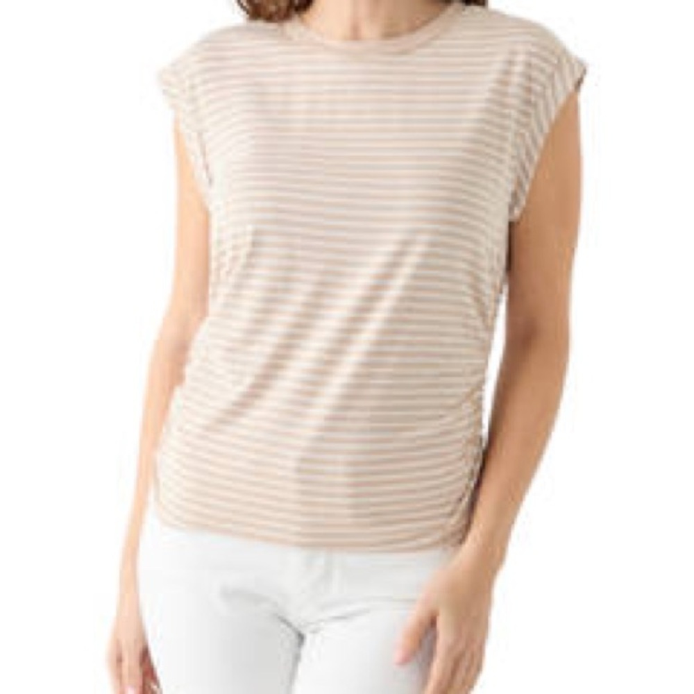 Wonderly Women's Rolled Shoulder T-Shirt Tan Stripe
13026SPK000063 Cotton Blend